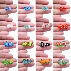 10pcs/Lot Fashion Beautiful Persimmon Star Wave Point Jewelry Pendant Handmade Glass DIY Bracelet Earring Girl/Women Accessories
