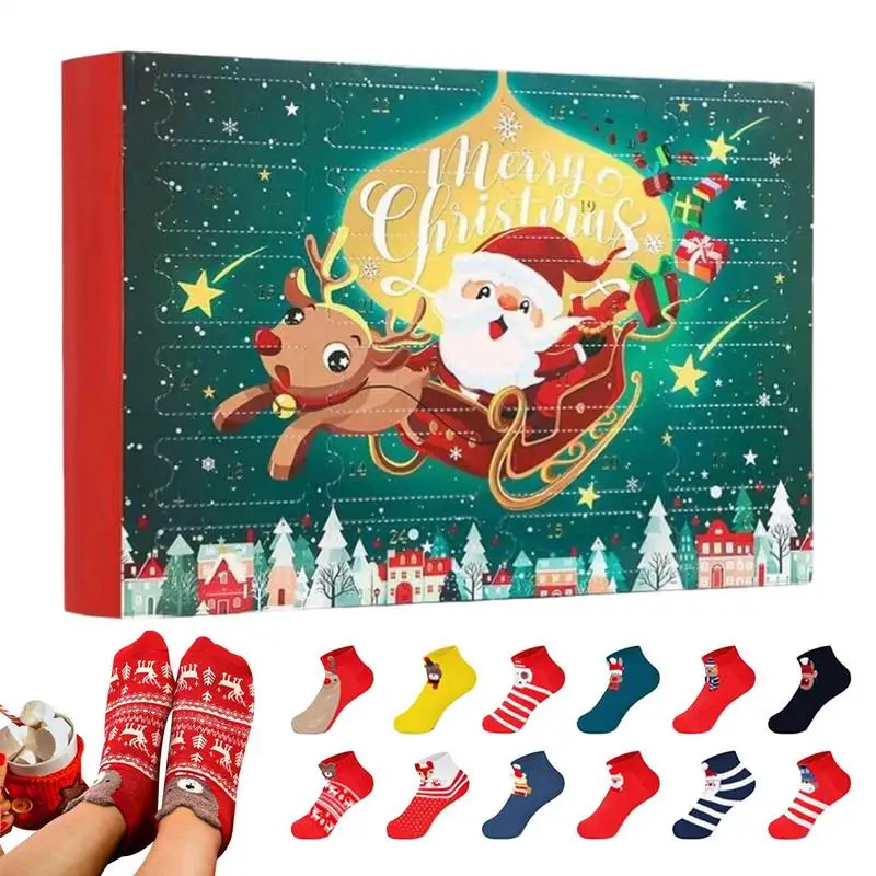 

2024 Advent Calendars To Christmas Cute Socks Calendar Advent To Christmas 24 Days Christmas Calendar Countdown for Girls