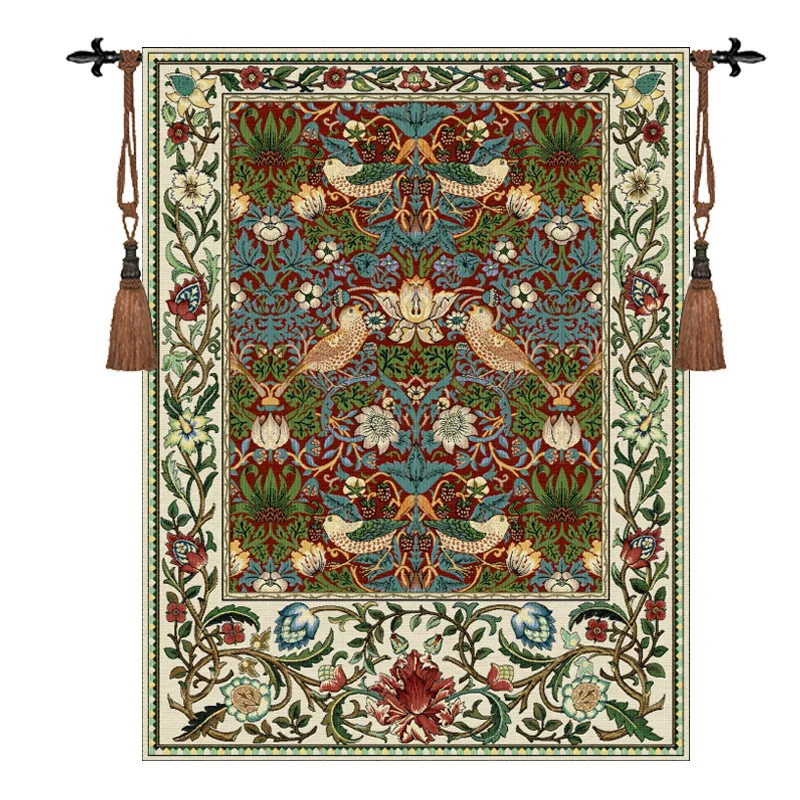 Cloth Art Jacquard Red Tapestry The Bed Room Wall Decoration William Morris