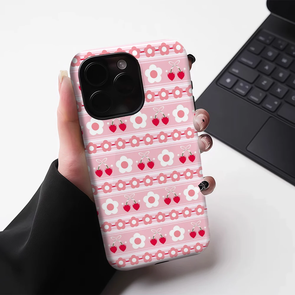 أحمر الخدود الأزهار شريط آيفون 17 يجب أن يكون لحالة الهاتف المغناطيسي آيفون 17 16 15 14 13 برو ماكس زائد حافظة صعبة واحدة مزدوجة الطبقة #6