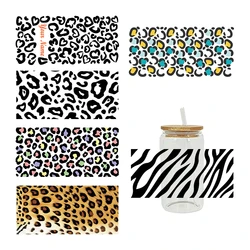 UV DTF Transfers Stickers, 16oz, Cup Wraps, Leopard Printed, DIY Glass, Ceramic, Metal, Leather, Etc D5432