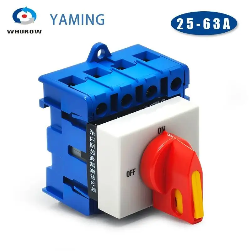 

YMD11 Series Isolator Switch OFF-ON Lockable Handle DIN Rail Mount 3/4P 690V 25/32/40/63A Padlock Cam Switch Replace LW30