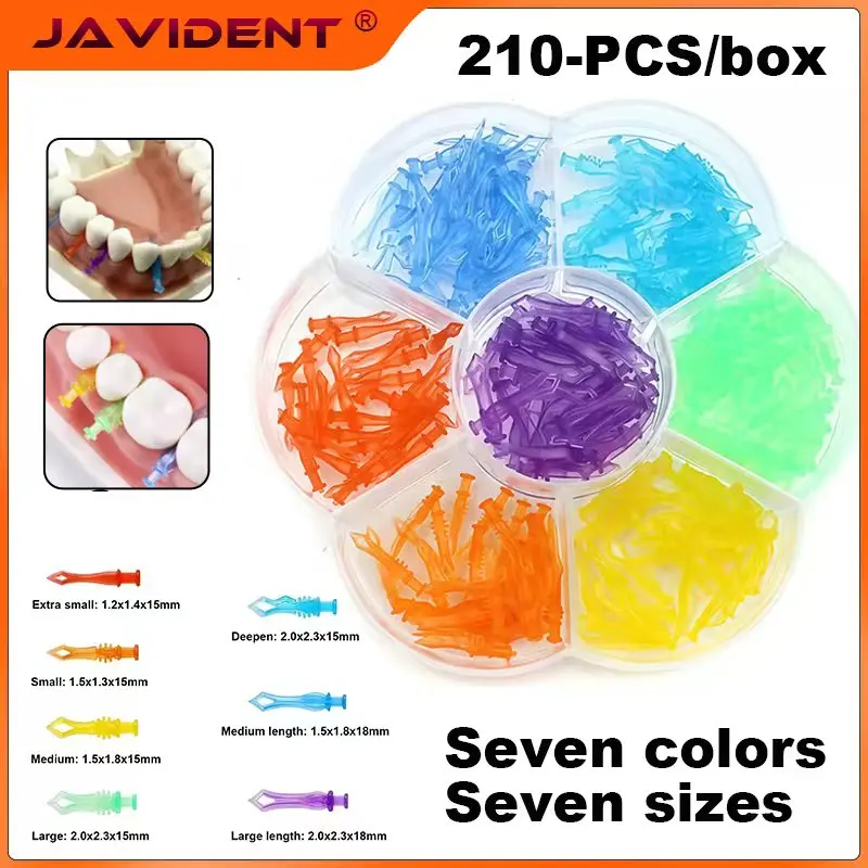 JAVIDENT210Pcs/Box Dental Wedges Tooth Gap Wedge With Holes with End Circular Holes Plastic Dentist Oral Care Accessories 4Sizes