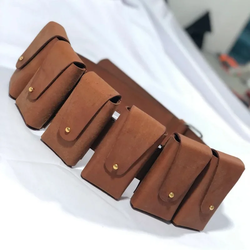 Steampunk Tusken Sand People PU Leather Belt Pouch Cavalry Bandolier Cartridge Bag Raider Fanny Pack Cosplay Costume Accessory