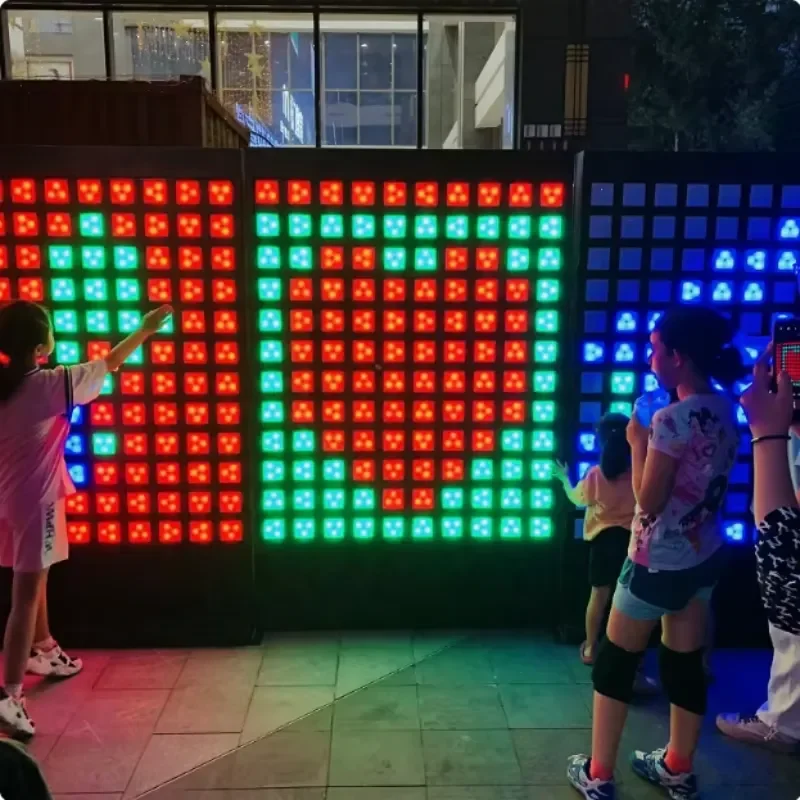 LED Interactive Netflix Wall Touch Wall Colour Changing Lights Punch Card Pixel Wall Mall Jigsaw Check-In Music Pat Lights