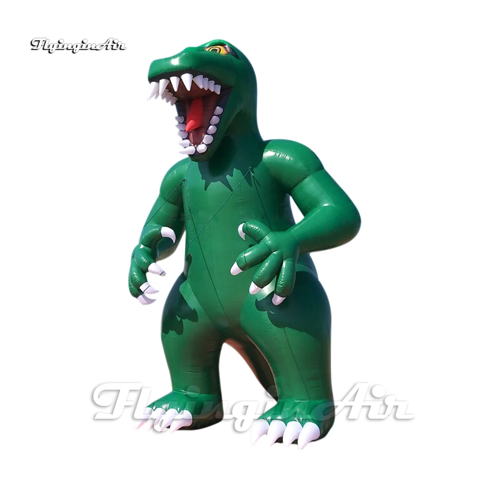 

Outdoor Green Inflatable Dinosaur Balloon Cartoon T.Rex 6m Advertising Blow Up Dinosaur Monster For Event