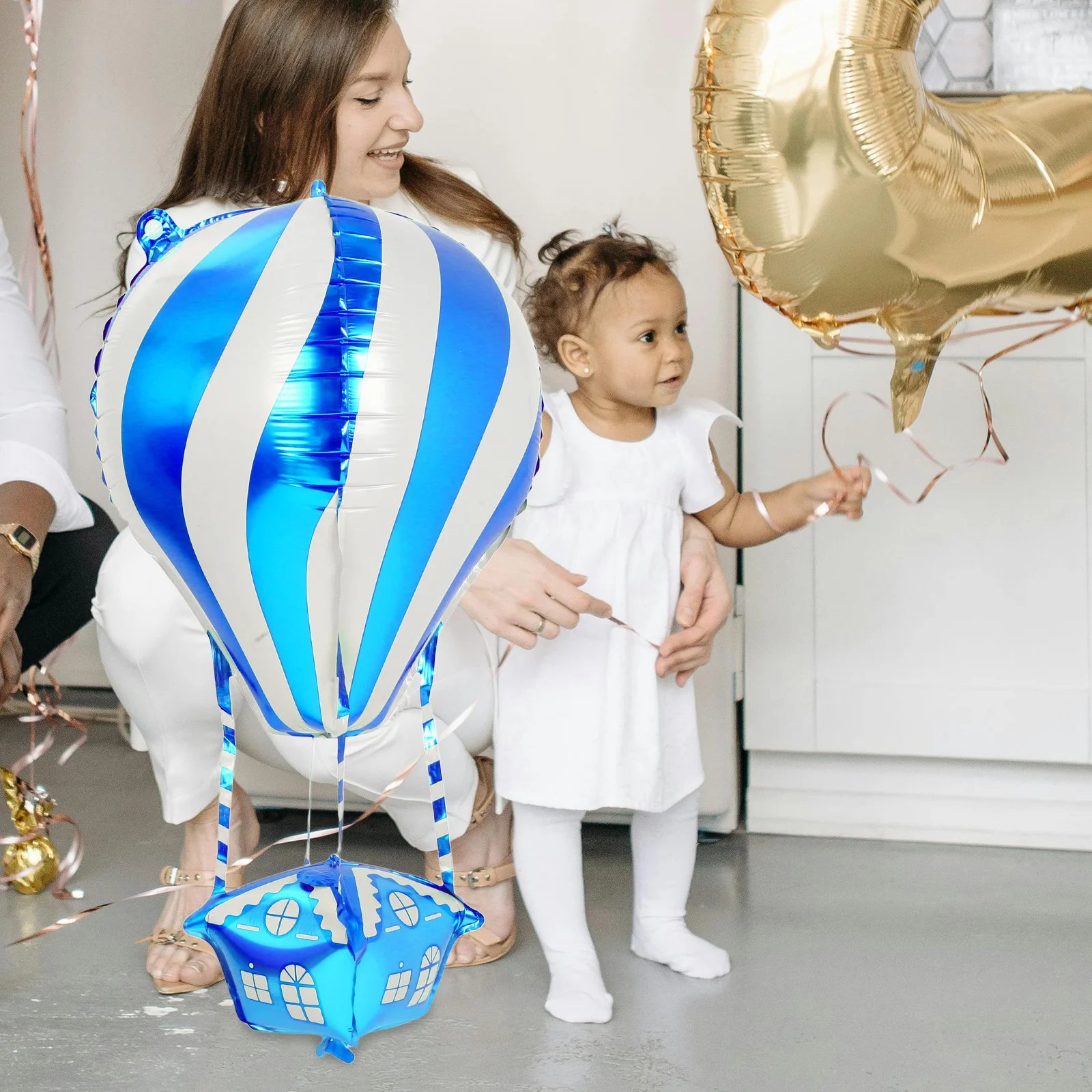 

4Pcs Hot Air Balloon Aluminum Foil Balloons Vibrant Colors Party Decorations Birthday Event Props Hot Air Balloon