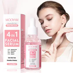 30ml 4 In 1 Face Serum Facial essence Original Liquid Hyaluronic Acid Nicotinamide Vitamin C Vitamin E Four in One essence