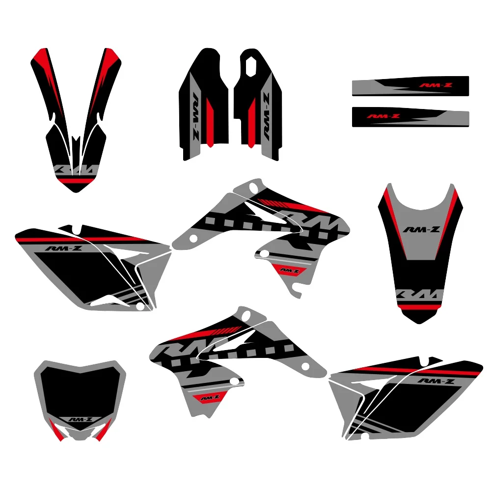 Motorcycle Decals Graphics Kit Full Set Body Sticker for Suzuki RMZ250 2010-2014 Off-Road Model High Quality Custom Style