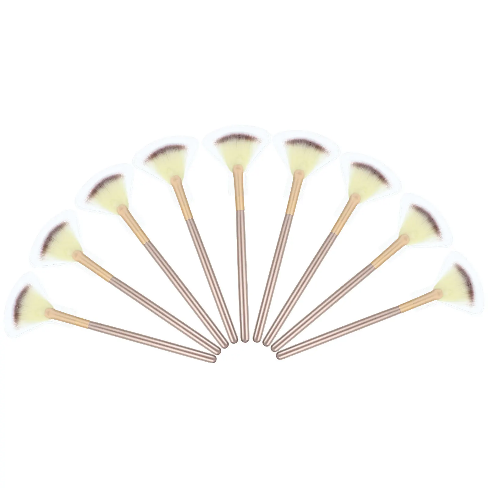 9Pcs Brush Kit Soft Fiber Fan Shaped Highlight Blush Powder Face Makeup Set Makeup Kit Fan Shaped Brush