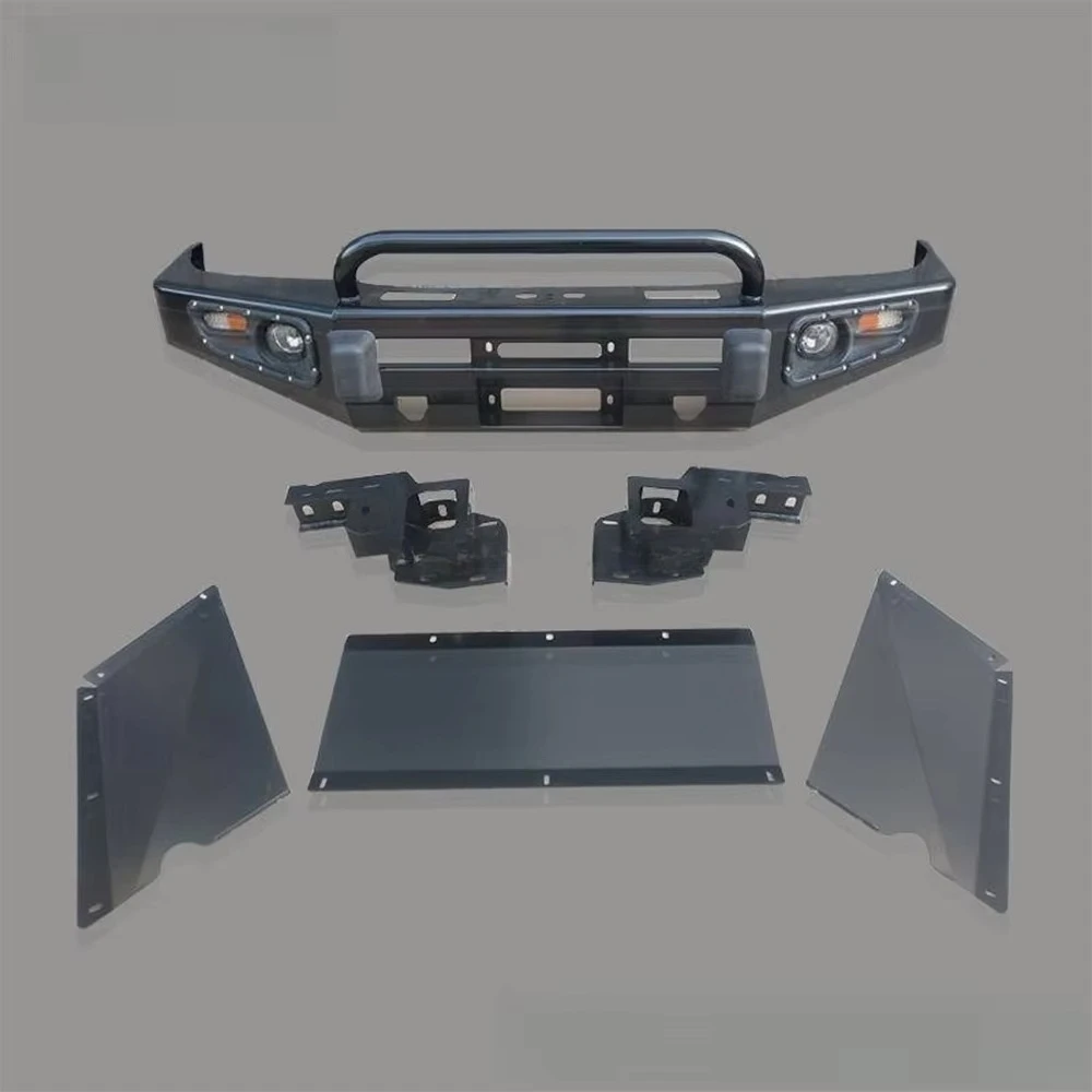Factory Supply LC100 Bull Bar Steel Front Bumper 4WD Offroad Winch Ready view 3