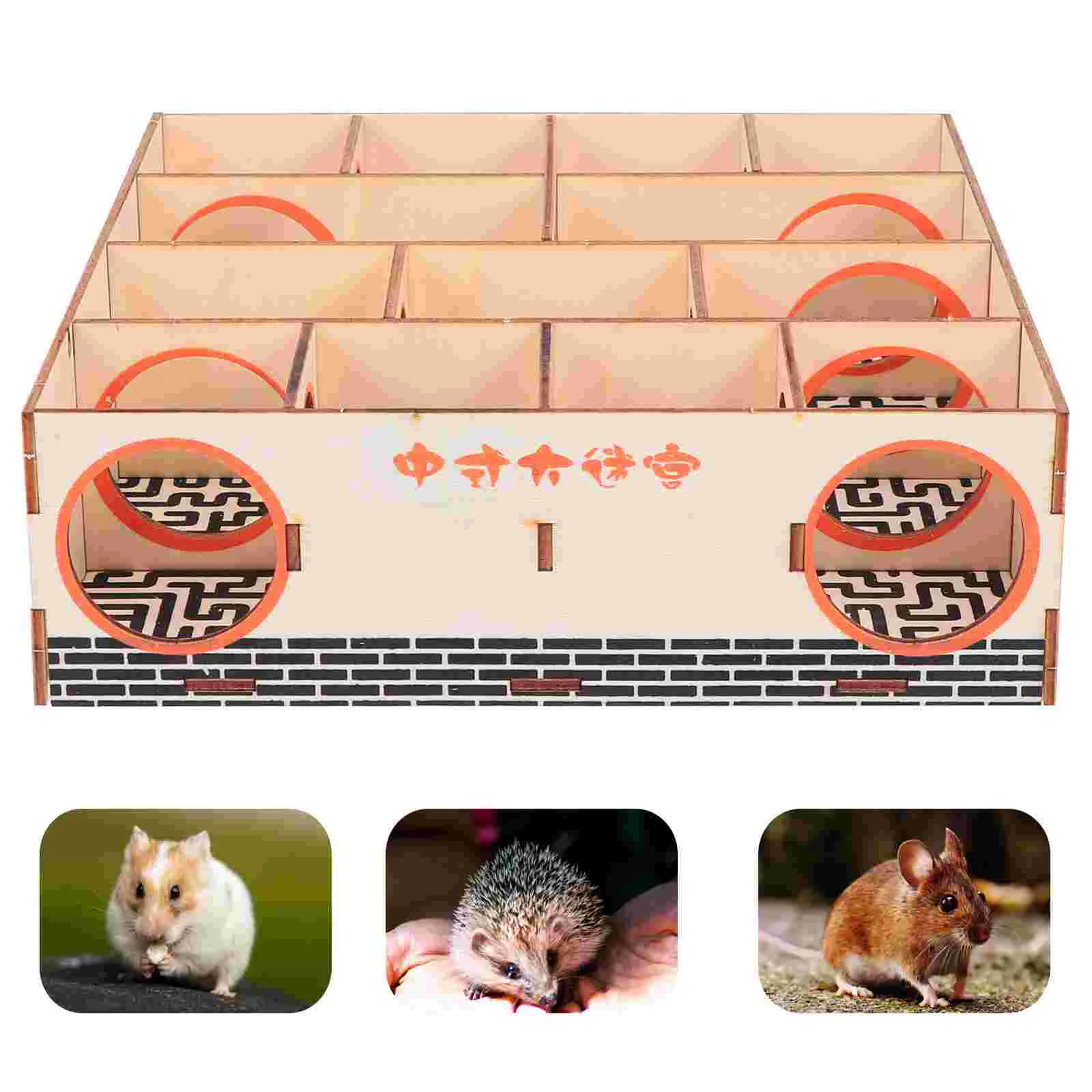 

Hamster Toy Rodent Activity Mice Maze Bed Linings Physical Health Toys Tunnel Wooden Small Animal Playhouse Sports