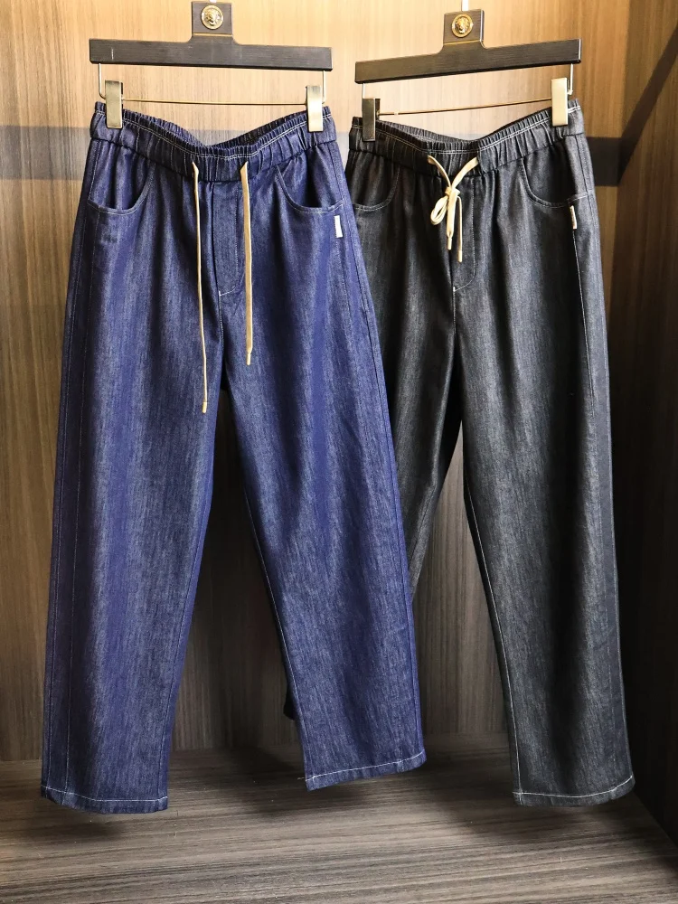 

Мужские повседневные джинсы из смесового ацетата и лиоцелла: легкие, дышащие, прямого кроя, струящиеся, комфортные, приятные к коже, для весны и лета