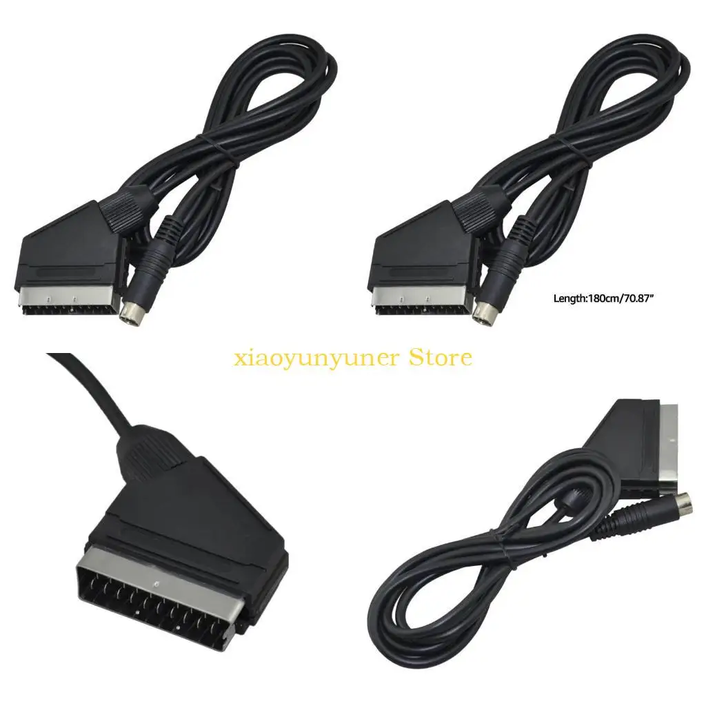 

P9JB Black RGB Scart Cable AV Cord Stable Transmit for for Saturn NTSC and P