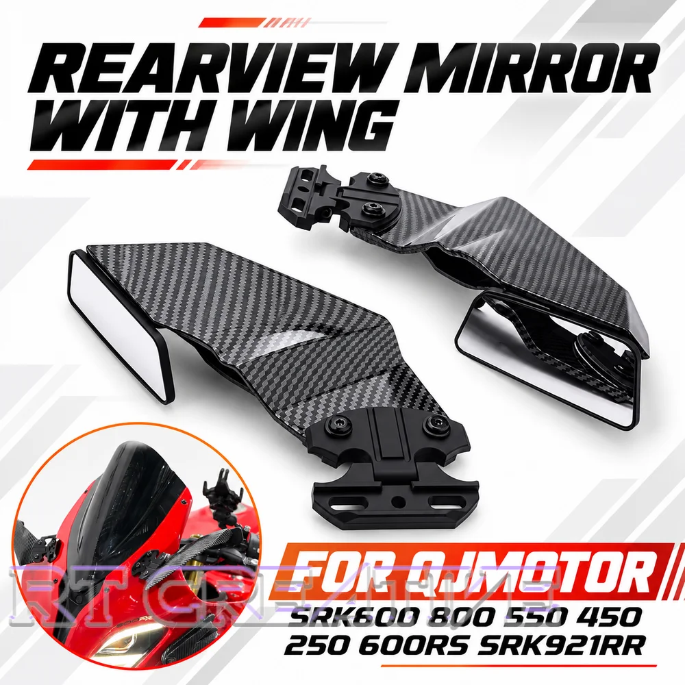 Motorbike Aerodynamic Winglet Fairing Rearview Mirror Upgrade For QJMOTOR SRK800RR 921RR 600RS 250RS