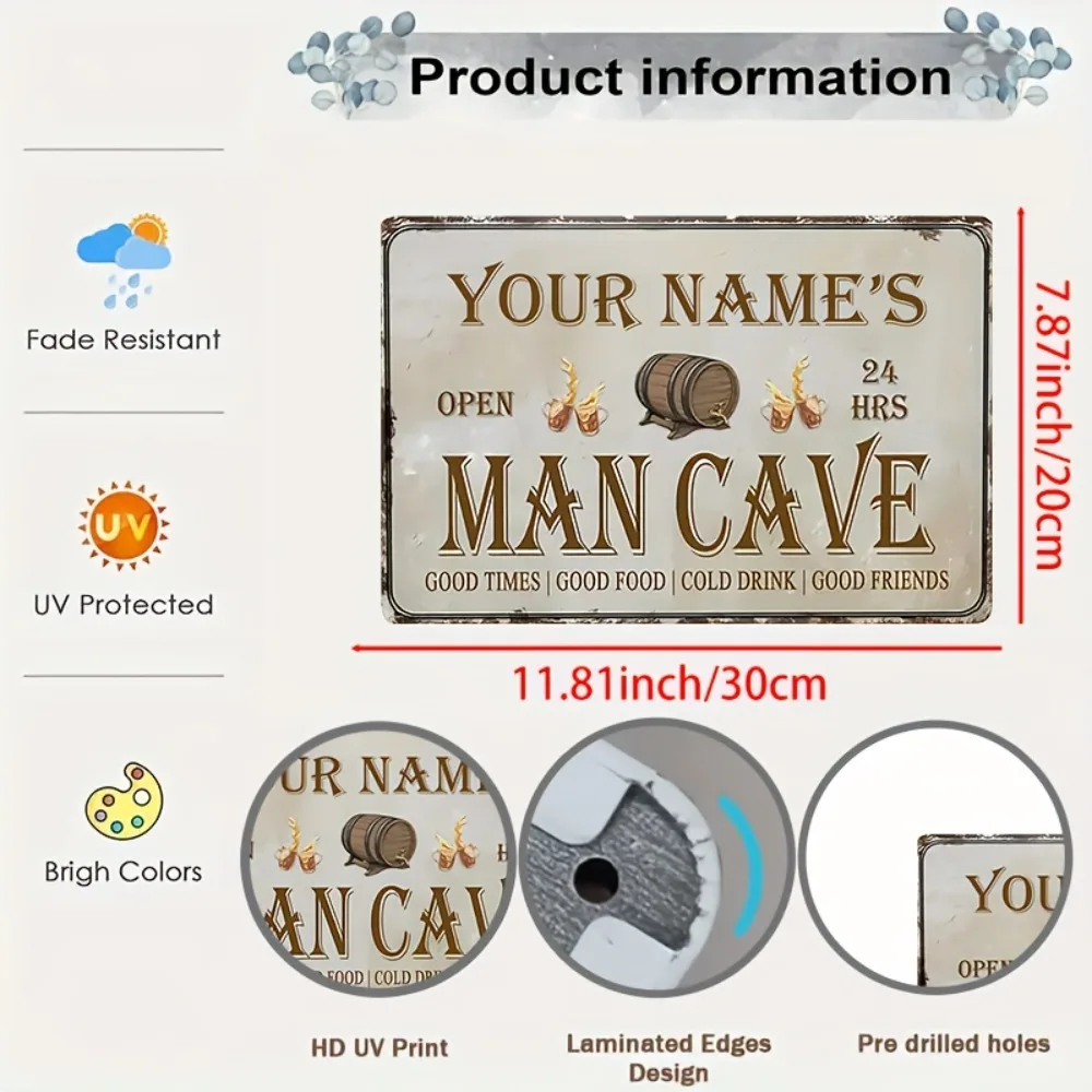 Manhole Shape Custom Iron Sign Man Cave Father’s Day Decor 3 Sizes Optional