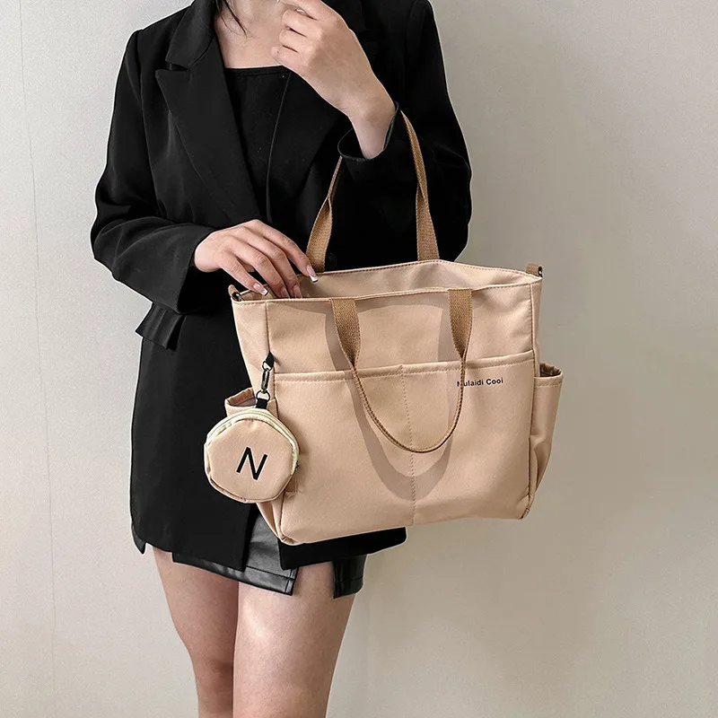 Fashionable Large Capacity Tote Bag Oxford Cloth Waterproof One Shoulder Simple Multi Functional Crossbody Bag Handbags