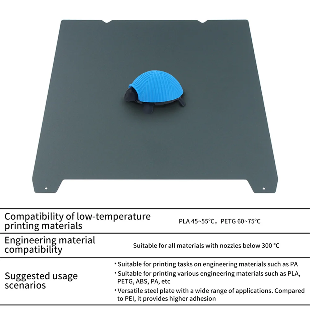 แผ่นเหล็กพิมพ์สำหรับเครื่องพิมพ์ 3 มิติ K1/Ender-3 S1/S1 Pro/ V3 SE/Ender-5 S1 แบบสองด้าน ทนอุณหภูมิต่ำ อะไหล่เครื่องพิมพ์ 3 มิติ