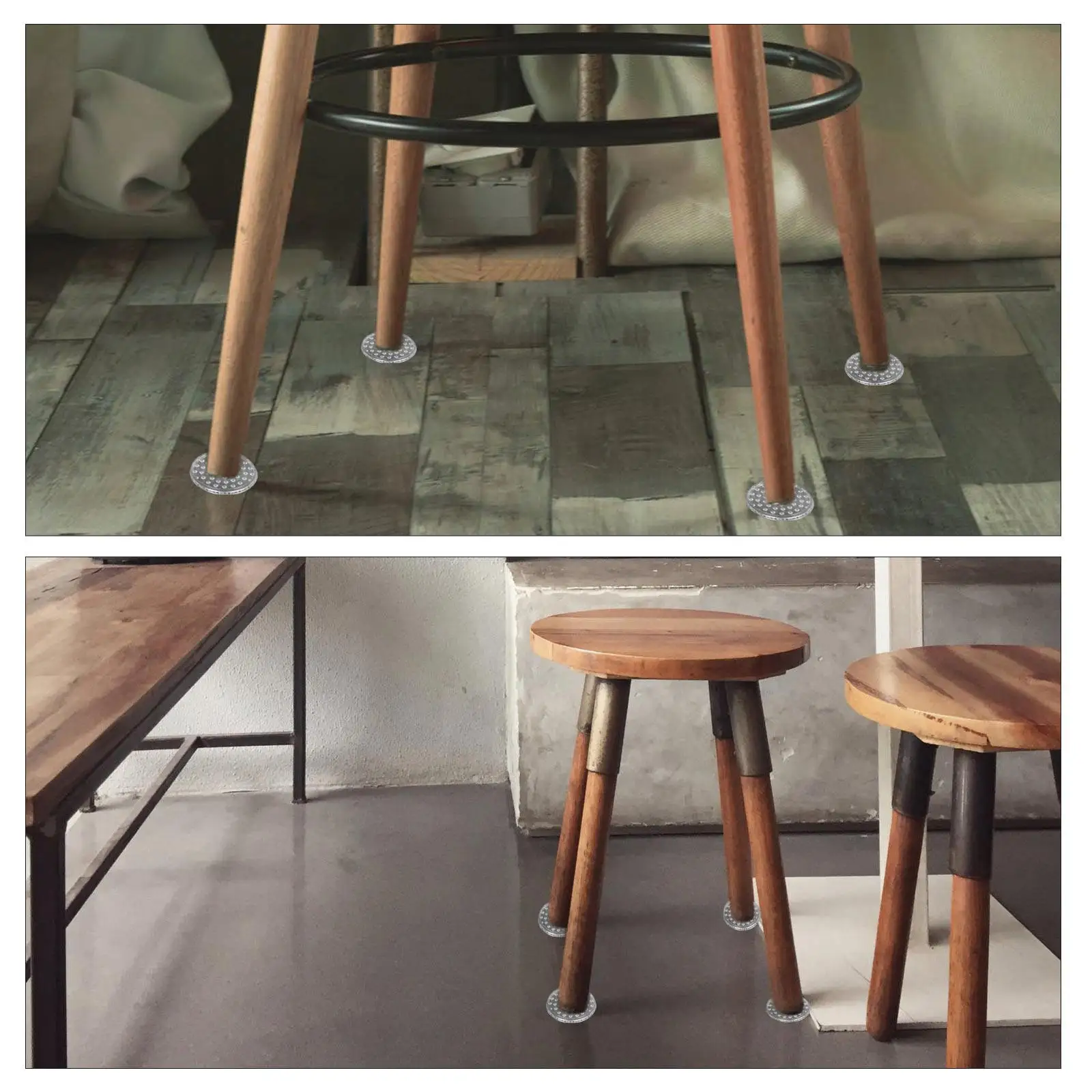 10Pcs Anti-Skid Furniture Protection Pads Transparent Plastic Table Chair Leg Protector Floor Protection Mat for Hardwood Tile