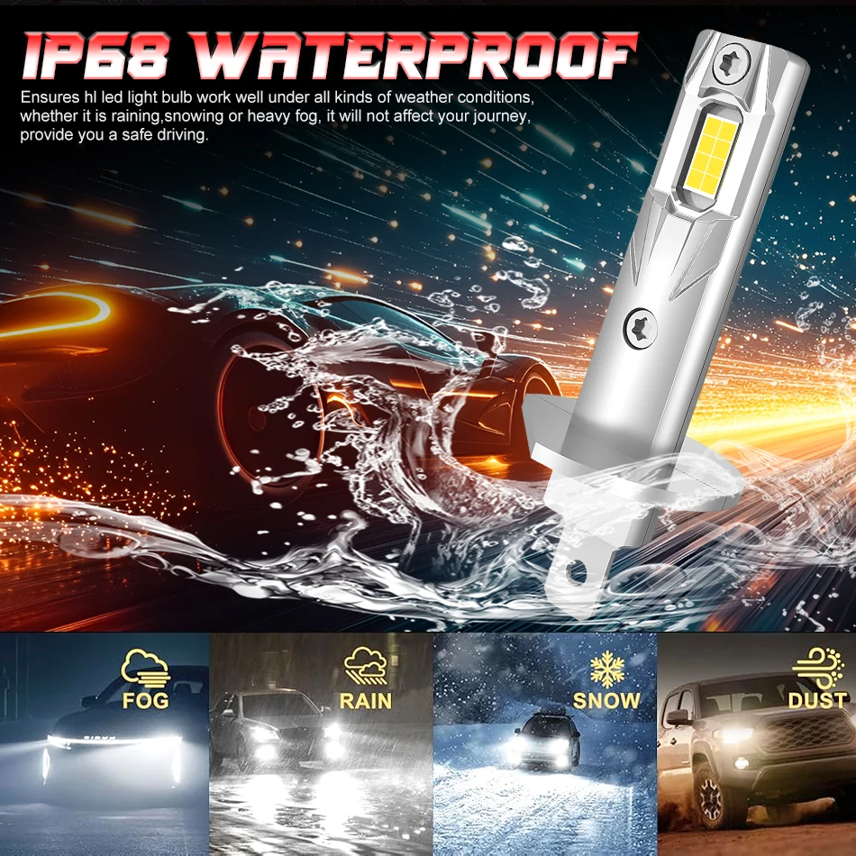 H1 LED Headlights Bulbs for Car CANBUS Fog Lights 5000W 5000000LM Mini Auto HeadLamp CSP Chips High Power 12V/24V +800% Bright
