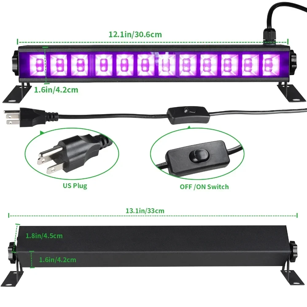 Imagem -02 - Luz de Barra Fluorescente uv Preta Led Brilha no Escuro Material de Festa Natal Luz Negra Luzes do Palco 30w 38w 40