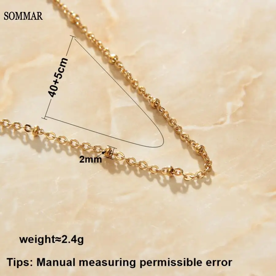 SOMMAR 2020 hot sell  gold color 40cm extender 5cm adjust stainless steel necklace women circular collar diy
