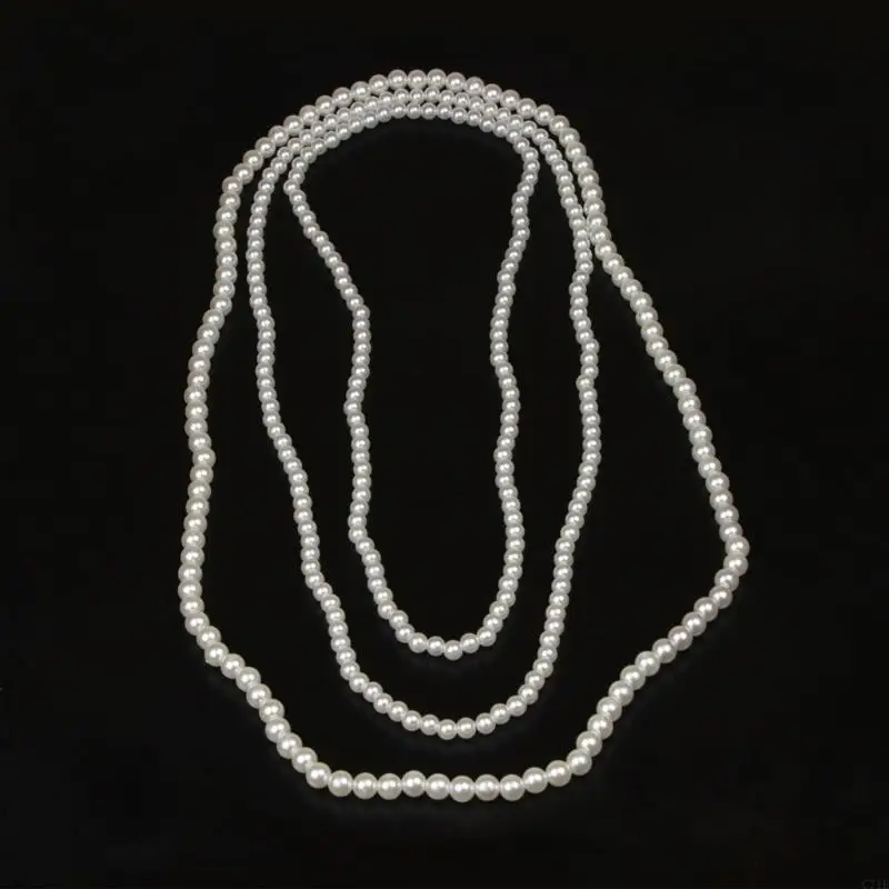 C71E Elegante imitación Pearls Collar con cuentas COCHO FRANTE PARA MUJERES MODERAS