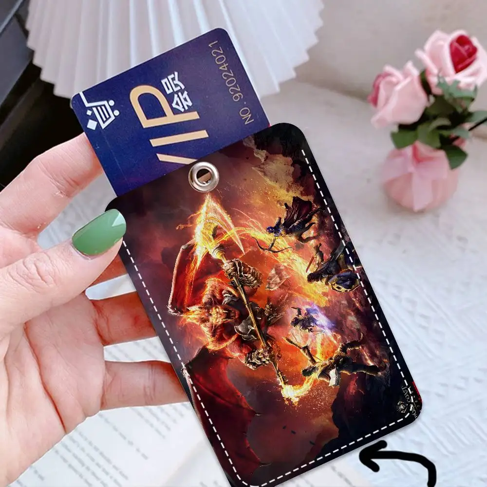 D-Dungeons Geme D-Dragons Style PU Access Card Holder With Keychain - Executive Protection For Bank Card,Subway, Bus Card Case