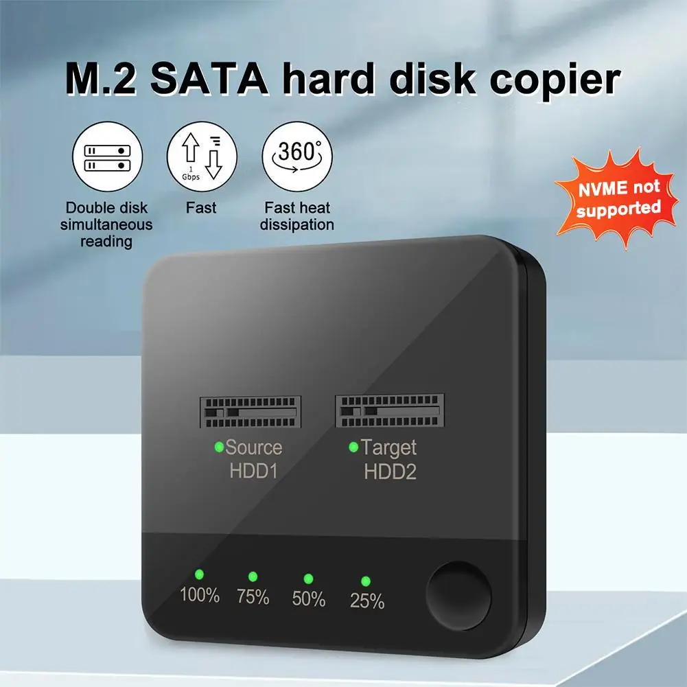 M.2 SATA Hard Disk Copier Dual-Bay NGFF SSD Enclosure M.2 Reader Station Dock State Solid Offline Drive SATA Clone B1S7