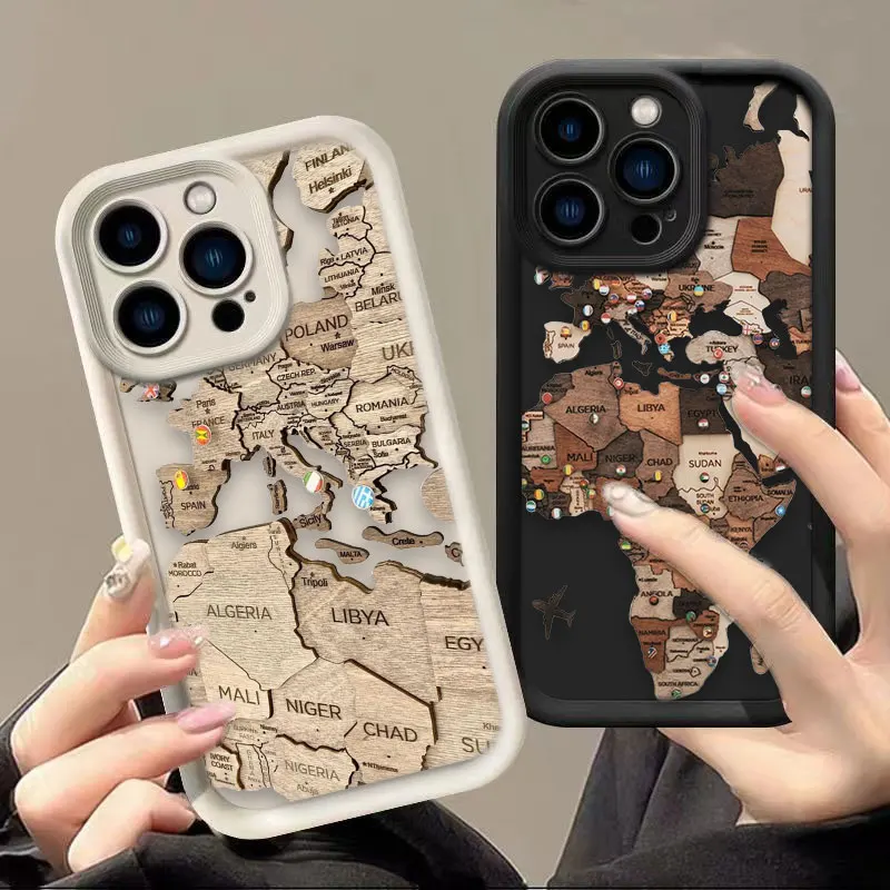 W-World Map Travel Plane Phone Case For Infinix SMART SPARK 9 10 20C 30C 40C CAMON 20 30 40 POP 8 POVA 6 7 ITEL A80 A90 A70 Case