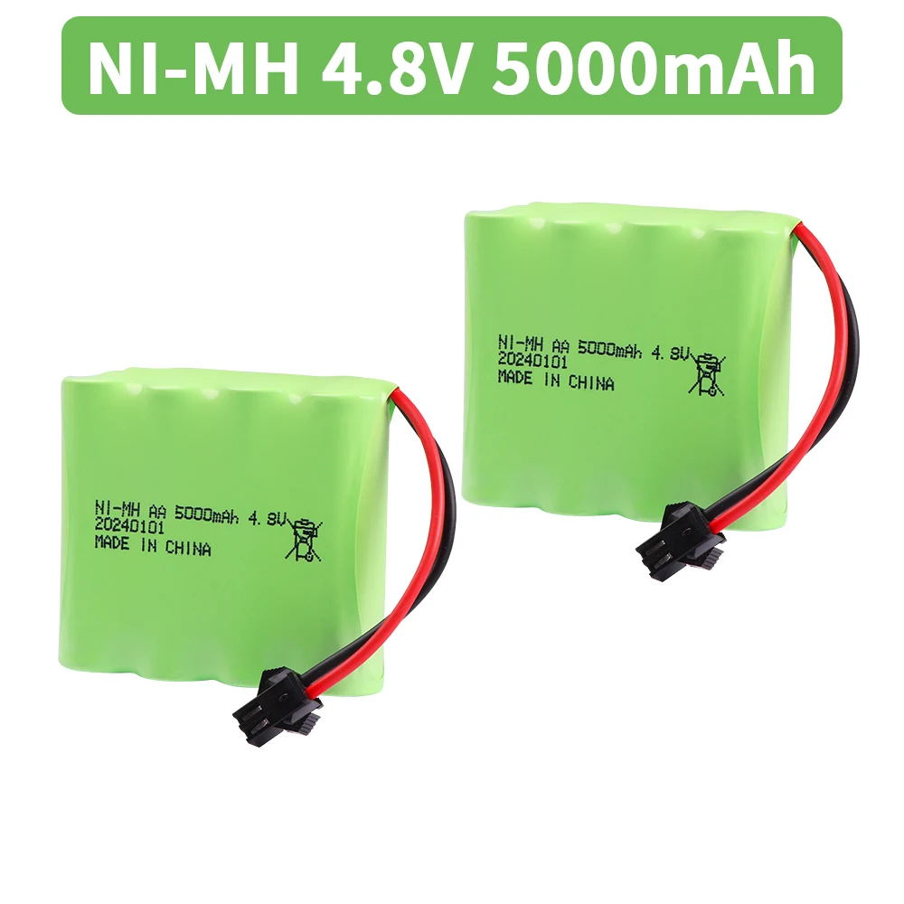 4.8V 5000mah NiMH AA Battery with SM PLUG For Rc toys Cars Tanks Robots Boats Guns 4.8v Rechargeable Battery 4* AA Battery Pack