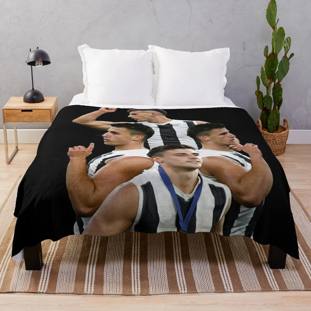 

Nick Daicos Clutch Match Winning Goal against Carlton Throw Blanket Multi-Purpose Plaid on the sofa Blankets