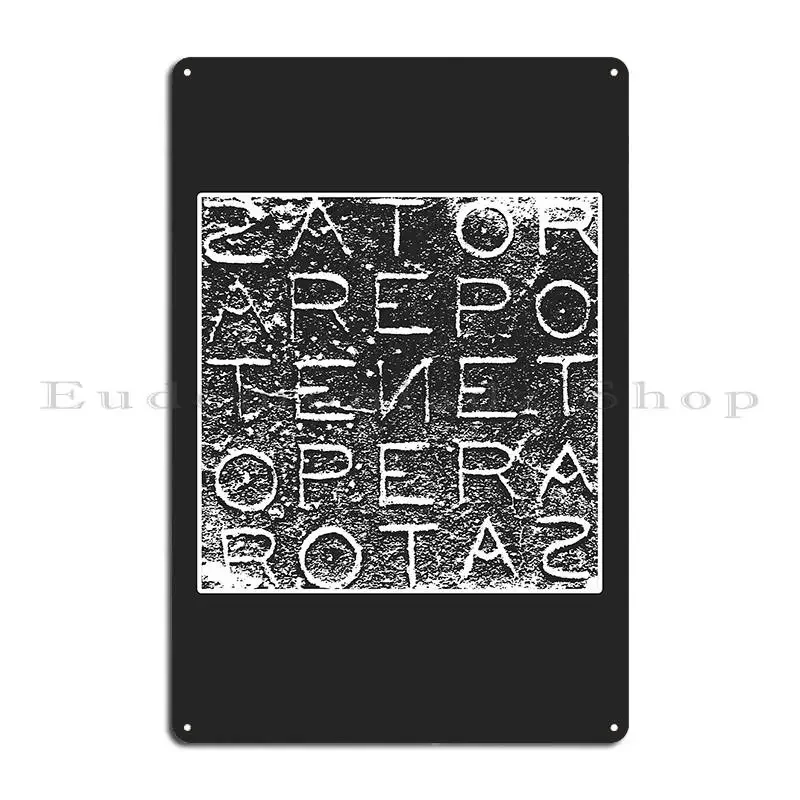 Sator Rotas Magic Latin Word Occult Square Metal Sign Garage Designs Cave Wall Decor Garage Latin Word  Tin Sign Poster