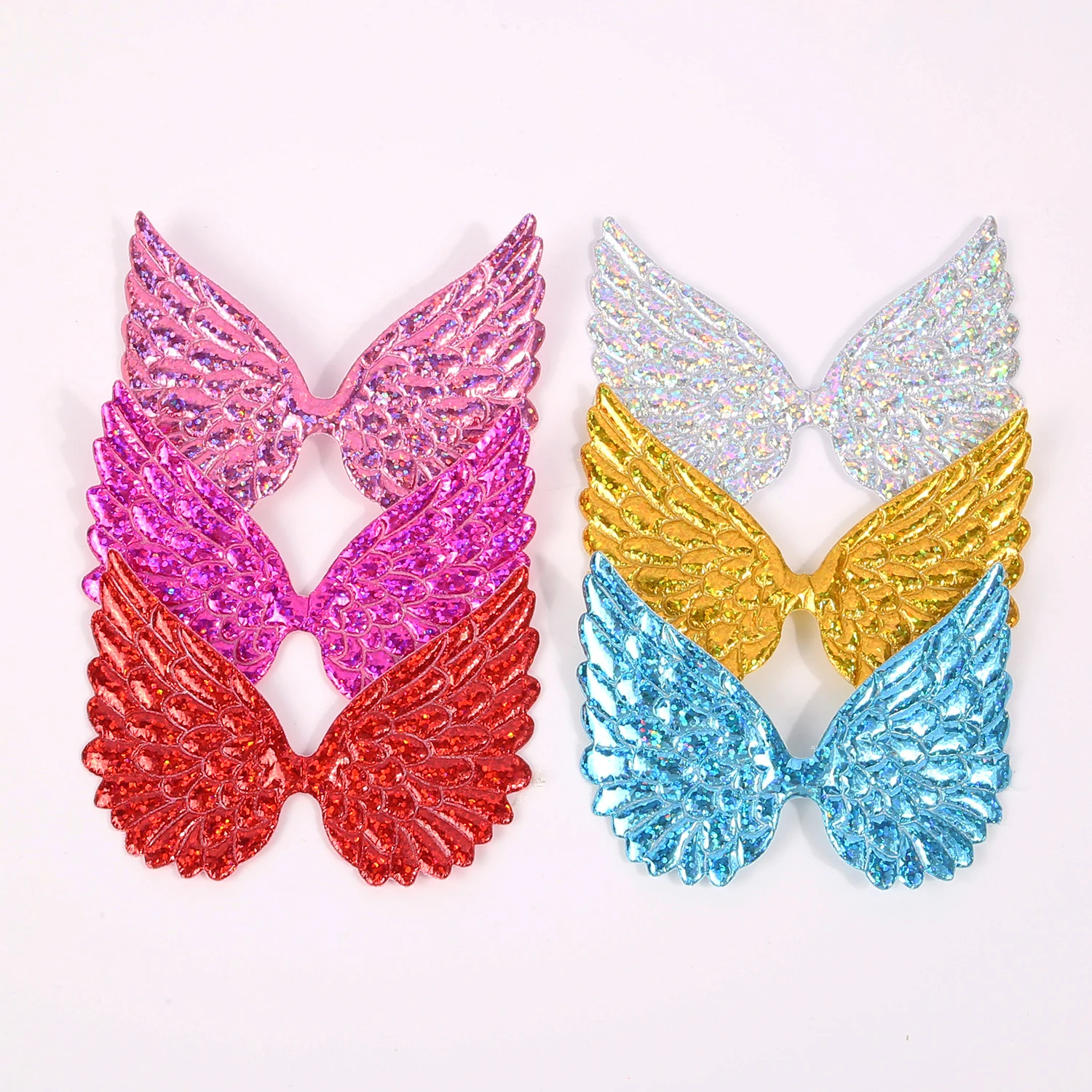 20 шт., 3,5 дюйма, 9 см, однотонные глянцевые крылья с принтом для DIY, сумка для одежды, обуви, зажим для шляпы, аксессуары для декора ручной работы