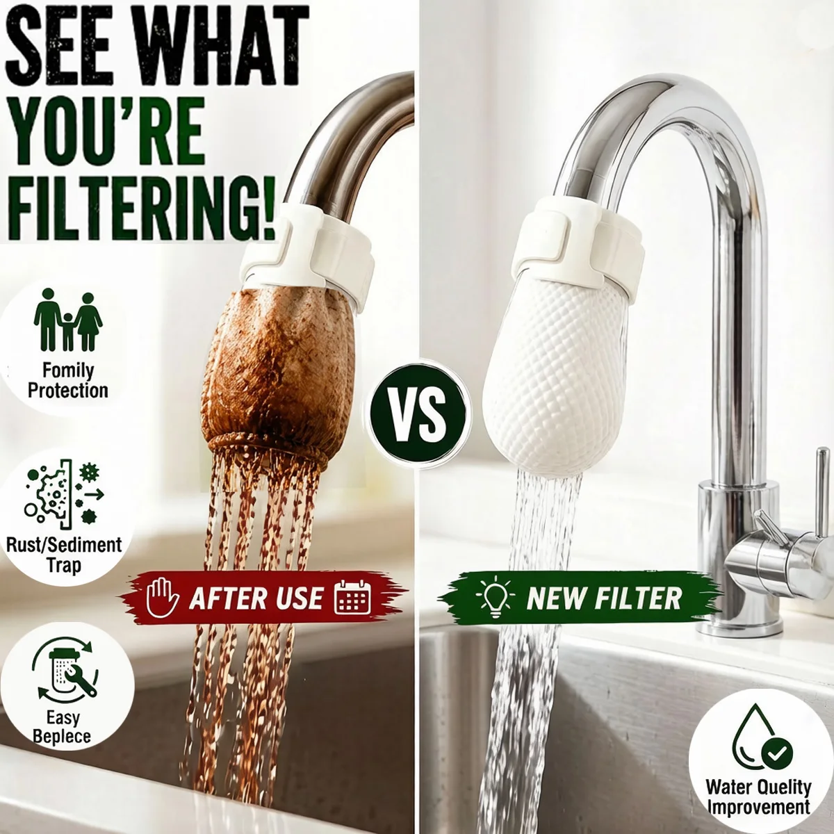 Sink Faucet Filter Bag Universal Faucet Filter Anti-splash Thickened Faucet Filter With Velcro Tap Water Filter Bag