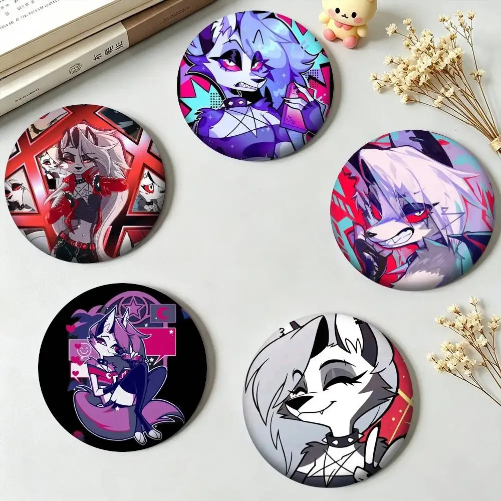 H-Helluva Boss Loona Hellhound Teen Demon  25mm 32mm 44mm 58mm 75mm Brooches Badges Pins for Accessories Gift