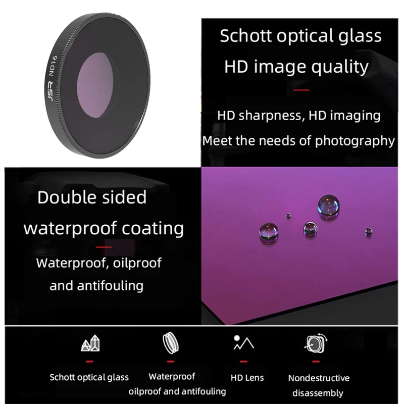 Imagem -03 - Filtro Lente Filtro uv Nd8 para Dji Osmo Ação Substituição de Vidro Óptico Cpl Polarização Filtro Sports Câmera Acessórios 1pc