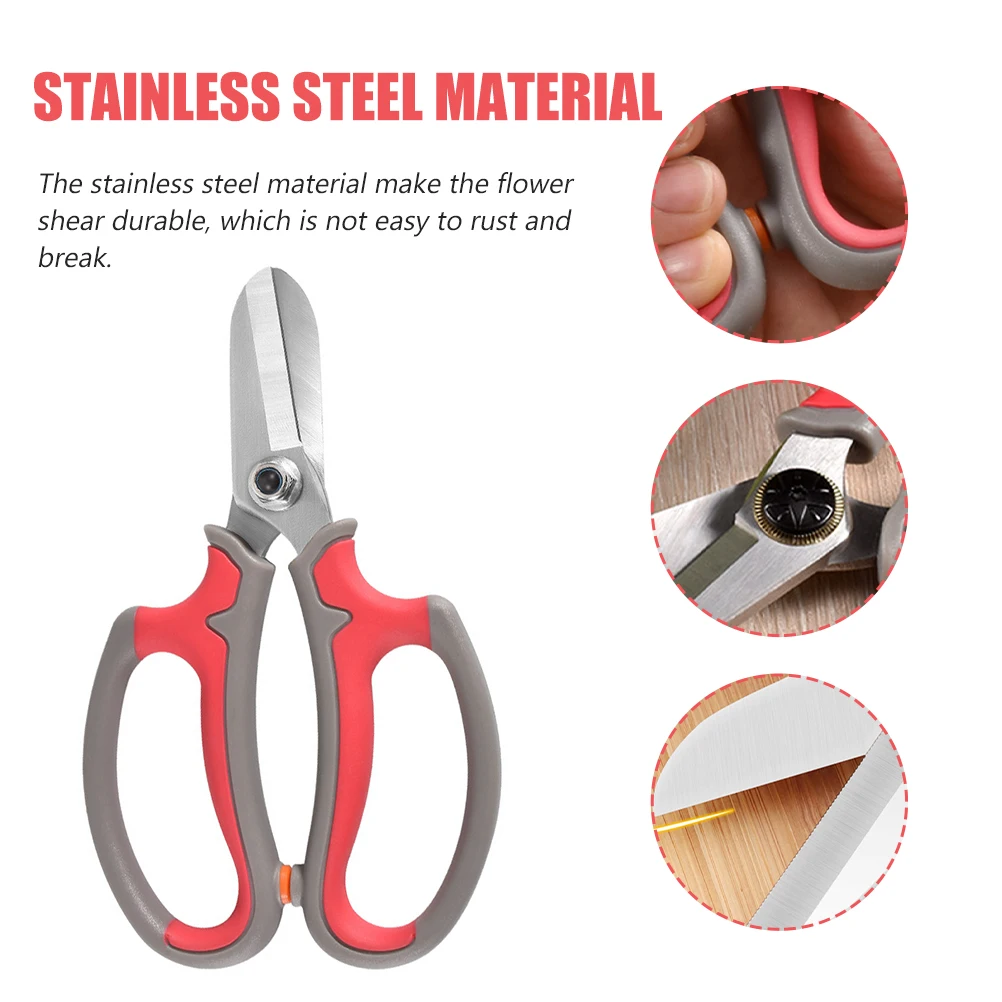 

Stainless Steel Flower Shear Durable Trimming Scissor Ergonomic Handle Lightweight Garden Tool For Branches Hedges Bushes