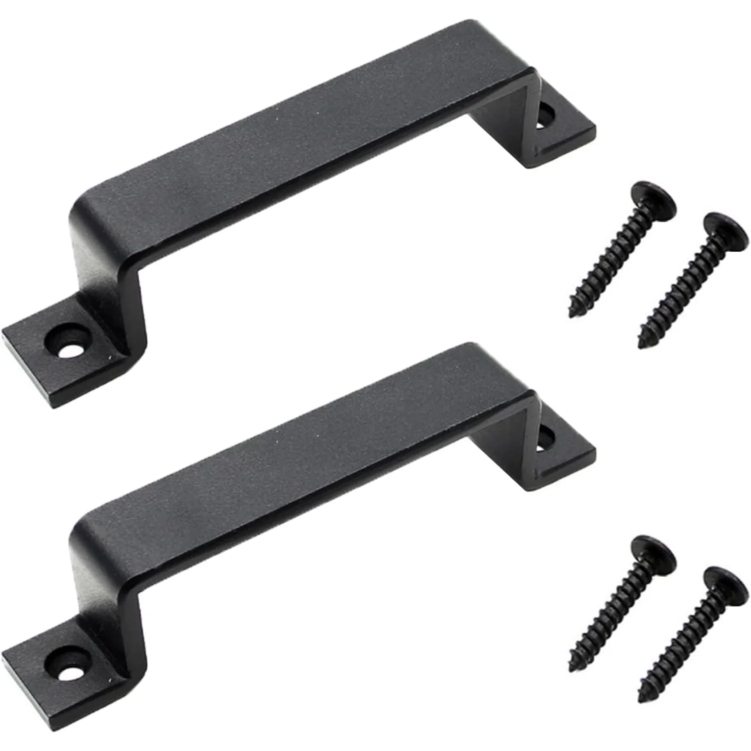 

2 Pcs Sliding Barn Door Handles 6",Heavy Duty Garage Door Pull Handles,Rustic Design Black Gate Handles Hardware for Sliding Bar