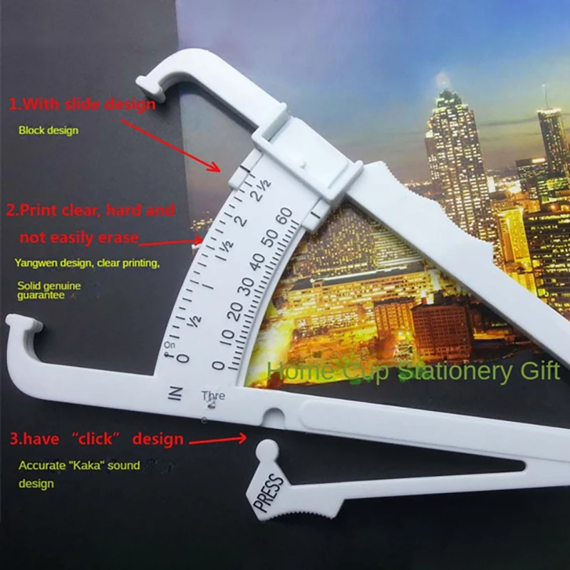 Body Fat Loss Tester Calculator Caliper Fitness Clip Fat Slim Chart Skinfold Test Instrumen Measurement Tool