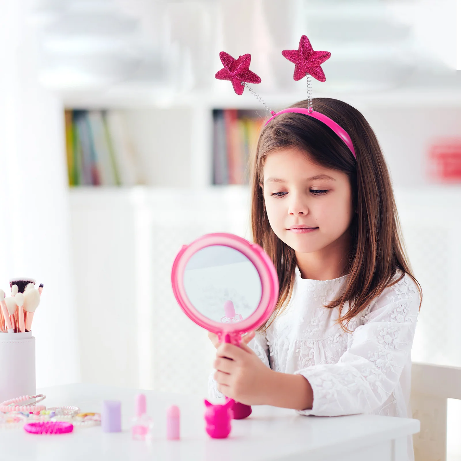 6 قطع من أطواق الشعر المزخرفة للمهرجانات، عصابات رأس على شكل نجمة من الفوم اللامع، ملابس حفلات للأطفال، إكسسوارات أزياء الهالوين لعيد الاستقلال