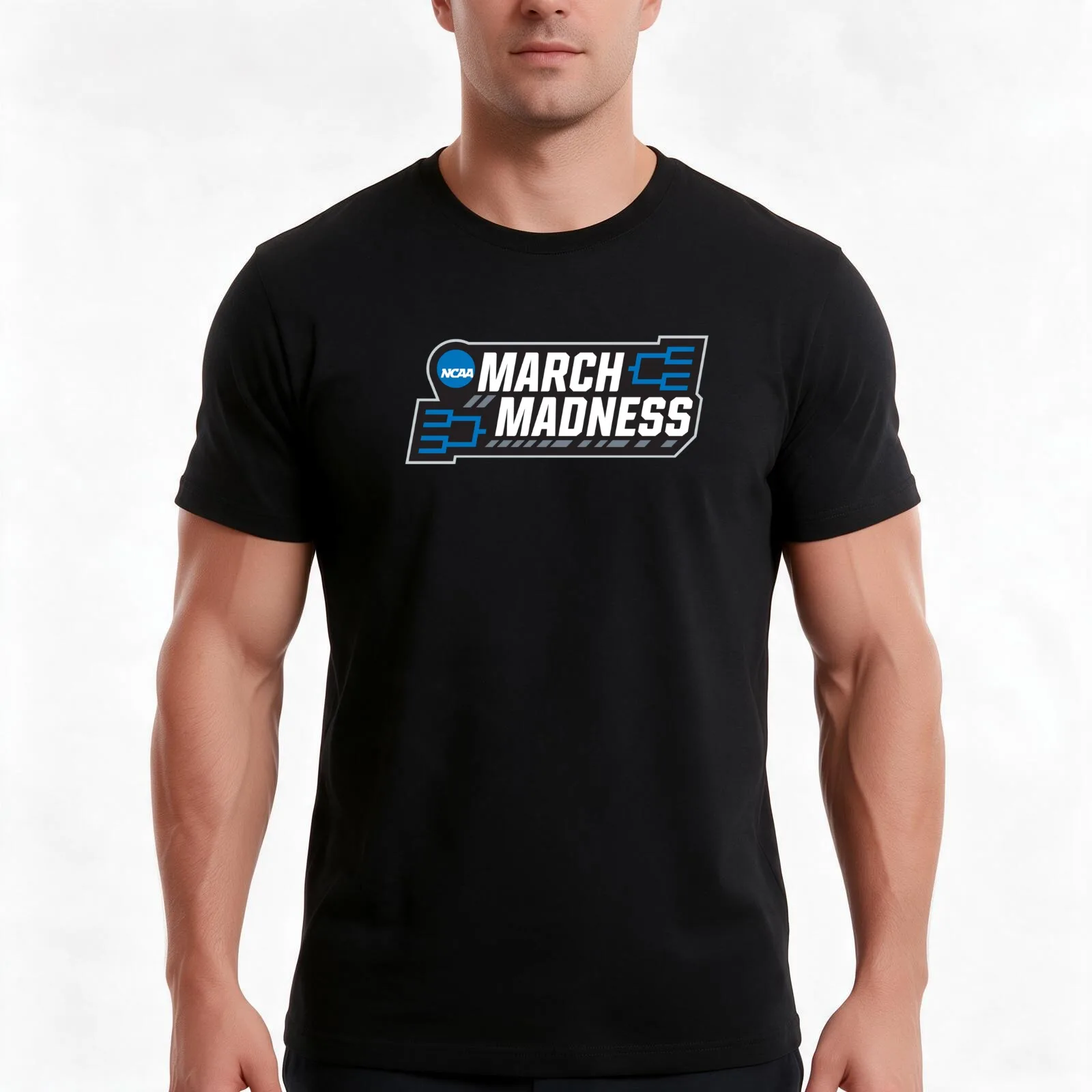 march madness T-Shirt, Summer Casual Cotton Tee, Oversized Streetwear Tops, Vintage Graphic Print, Loose Fit Short Sleeve