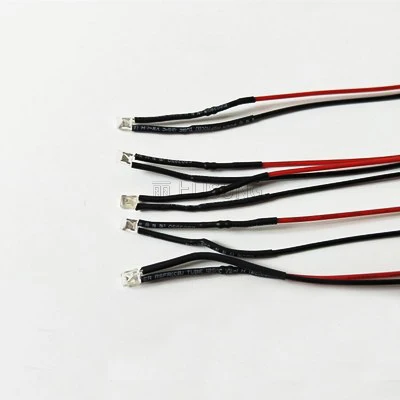 10pcs/bag Dc 3v 6v 12v 24v 220v Pre Wire 234 Led 2x3x4mm Square Red White Blue Yellow Prewired Diode With Lead Indicator Light