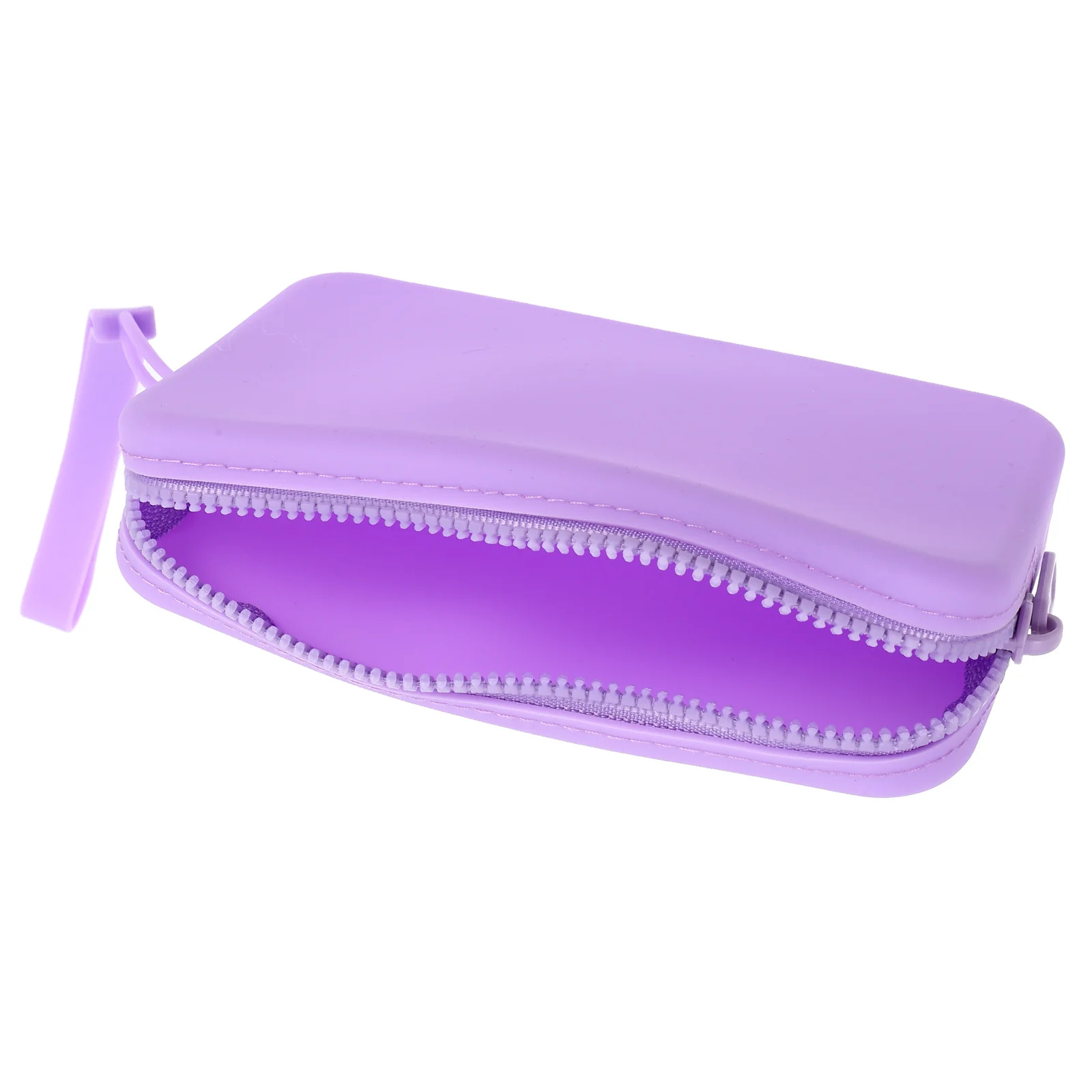 

Silicone Makeup Bag Waterproof Portable Rectangular Zipper Pouch Small Travel Toiletry Organizer Purple Wallet