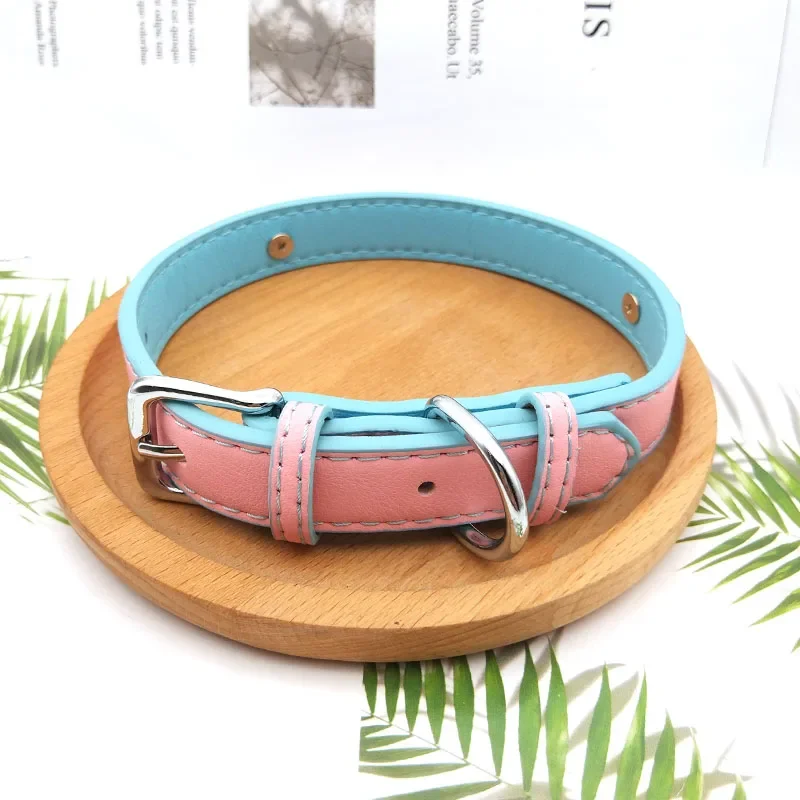 Pink Blue Mixed Soft Leather Letters Customized Choker Necklace Sexy Role Age Play DDLG Collar Jewelry Cosplay Necklaces