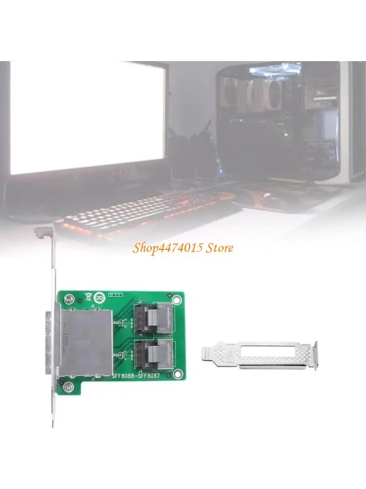 

K1AA SFF-8087 до SFF-8088 Двойной порт адаптер с металлическим кронштейном адаптером