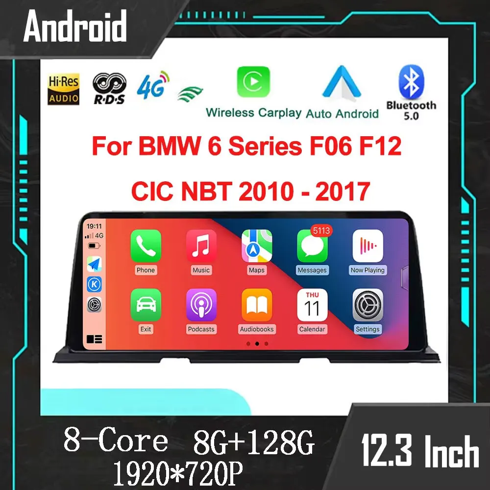 Android Auto For BMW 6 Series F06 F12 CIC NBT 2010 - 2017 Multimedia Player Wireless Carplay Radio GPS Navigation DSP Tools