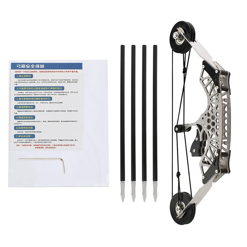 

1Set Archery Mini Compound Bow and Arrow Set 4/12pcs Arrows Stainless Steel Portable 30-40m Range for Outdoor Sports Shooting