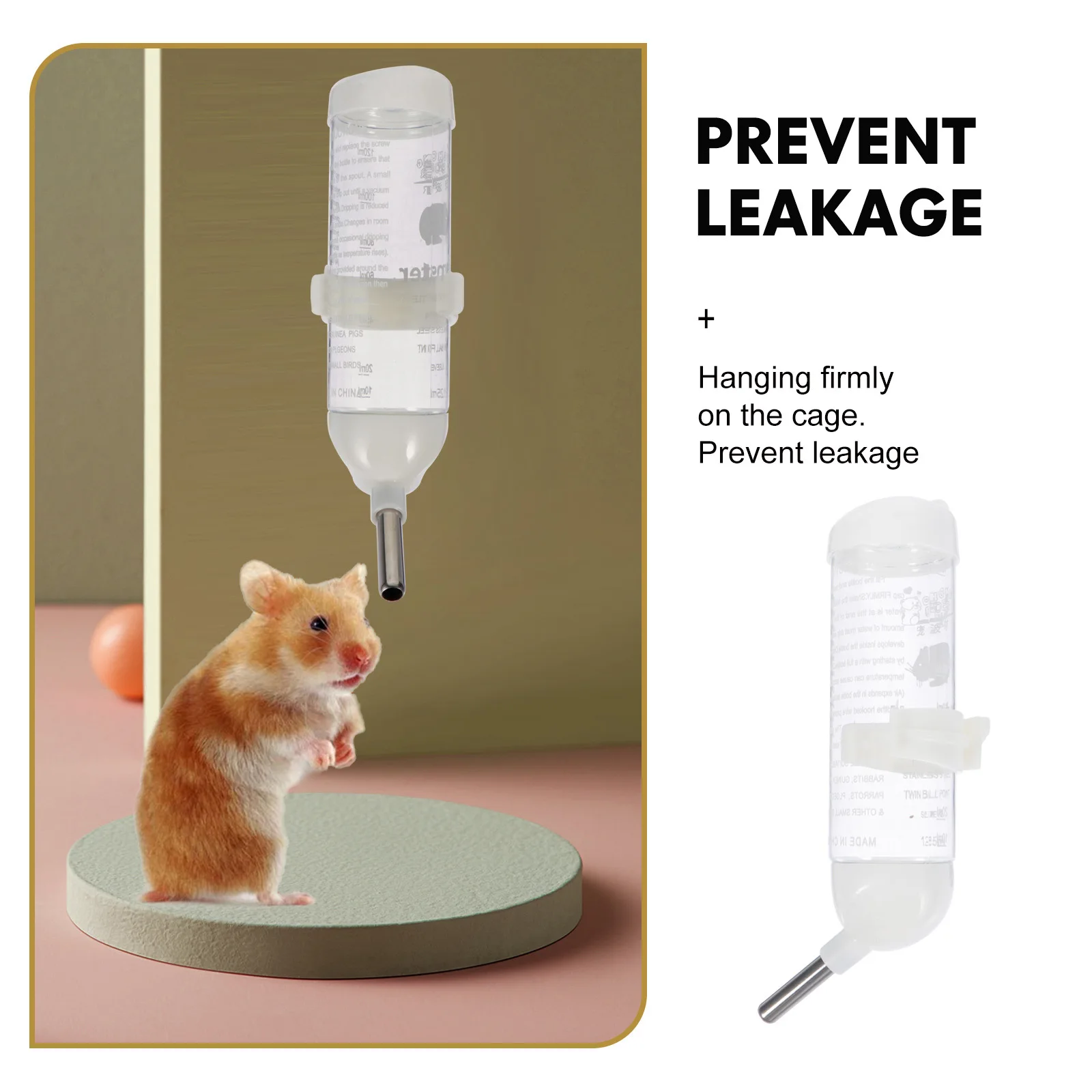 

4pcs Leakproof Water Bottle For Hamster Small Pets Hanging Drinking Feeder Easy Clean Dispenser Hamster Supplies