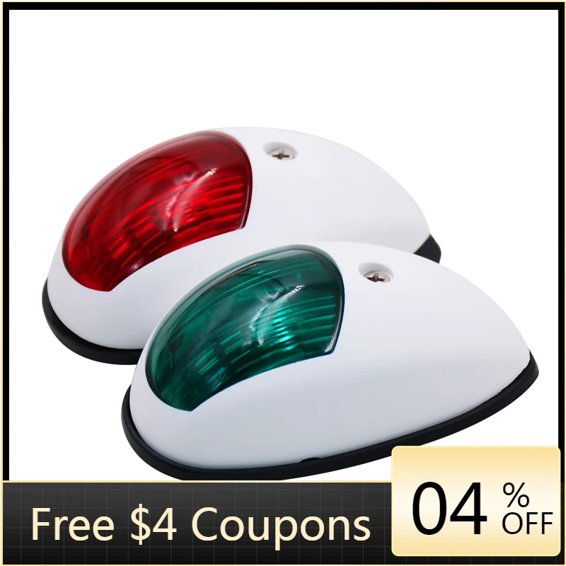 2Pcs 12V24V CurrencyRed/Green LED Navigation Light Signal Lamp Sidelight for Marine Boat Yacht Accessory Indicator Light